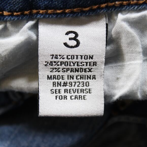 Almost Famous Jeans Women's 3 Blue Super Flare Bell Bottom Distressed Raw Hem - Picture 10 of 11